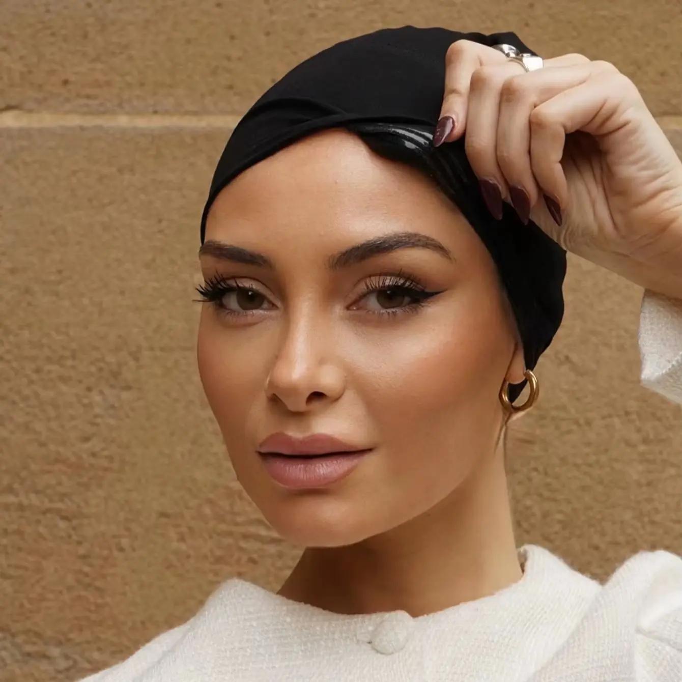 Casquette Hijab musulmane instantanée, couleur unie, avec bandes antidérapantes, sous-capuchon pour
