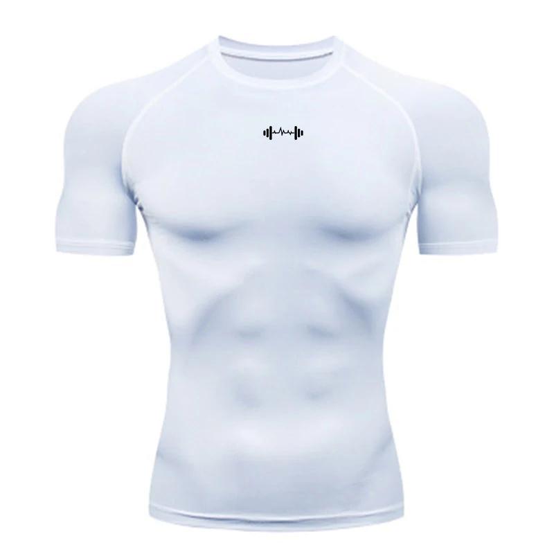 T-shirt de compression à manches courtes pour hommes - Sport Fitness Gym Jogging survêtement athlétique