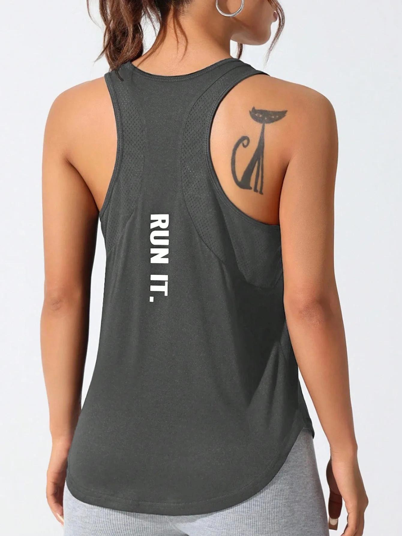 Gilet de course pour femmes, style lettre spéciale, gilet ample et long, un bon choix pour la course