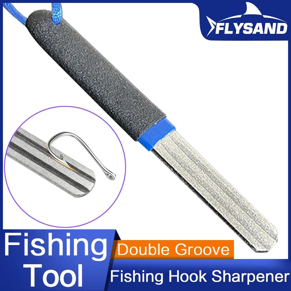 FLYSAND Portable extérieur Double rainure crochet de pêche aiguiser aiguiser nouveau pêche meulage c