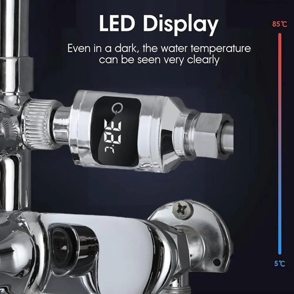 Pommeau de douche avec affichage LED de la température, moniteur de température d'eau électrique, co