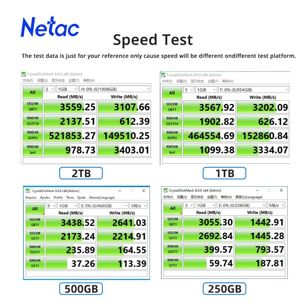 Netac NV3000 SSD M2 NVMe 3500 mo/s PCIe 3.0 HD 250GB 500GB 1 to 2 to M.2 disque dur interne disque S