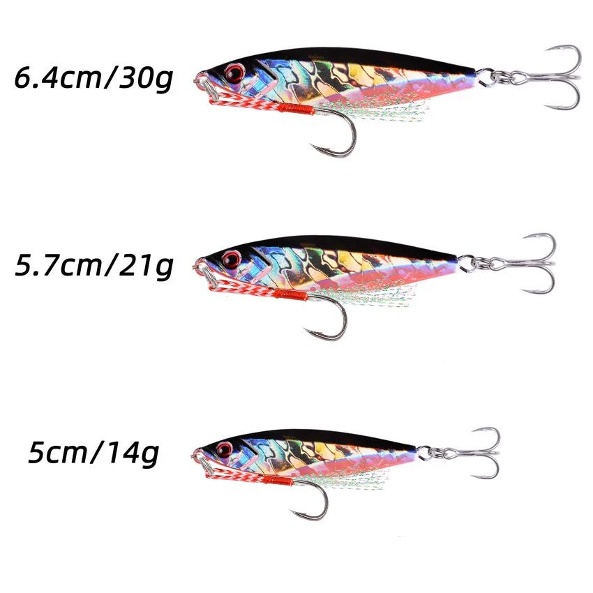 14 pièces gabarit en métal VIB leurre de pêche 14G 21G 30G leurres coulants gabarits de mer cuillère