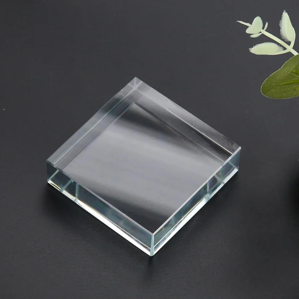 Prisme à facettes Laser transparent de 5cm, Cube carré géométrique, verre cristal, presse-papier art