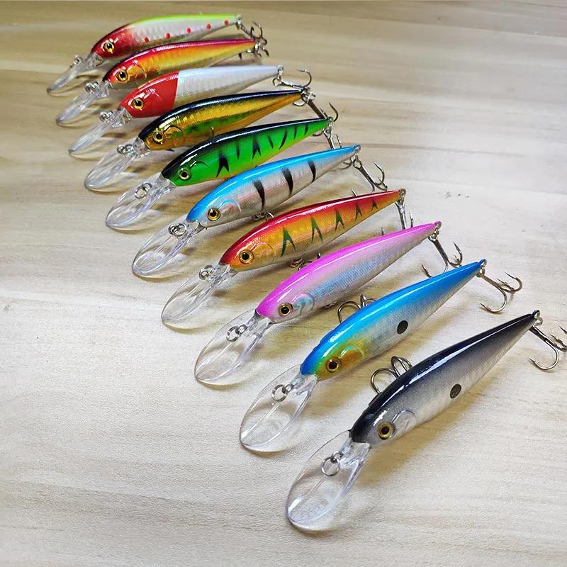 Nouveau 11 cm 10.5g appât dur méné strie leurres de pêche basse crochet d'eau douce perche de plongé