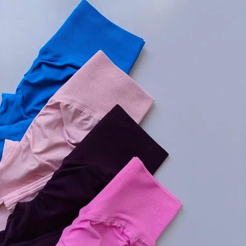 Leggings taille haute sans couture, pantalon de Fitness pêche, serré, extensible, fin, séchage rapid