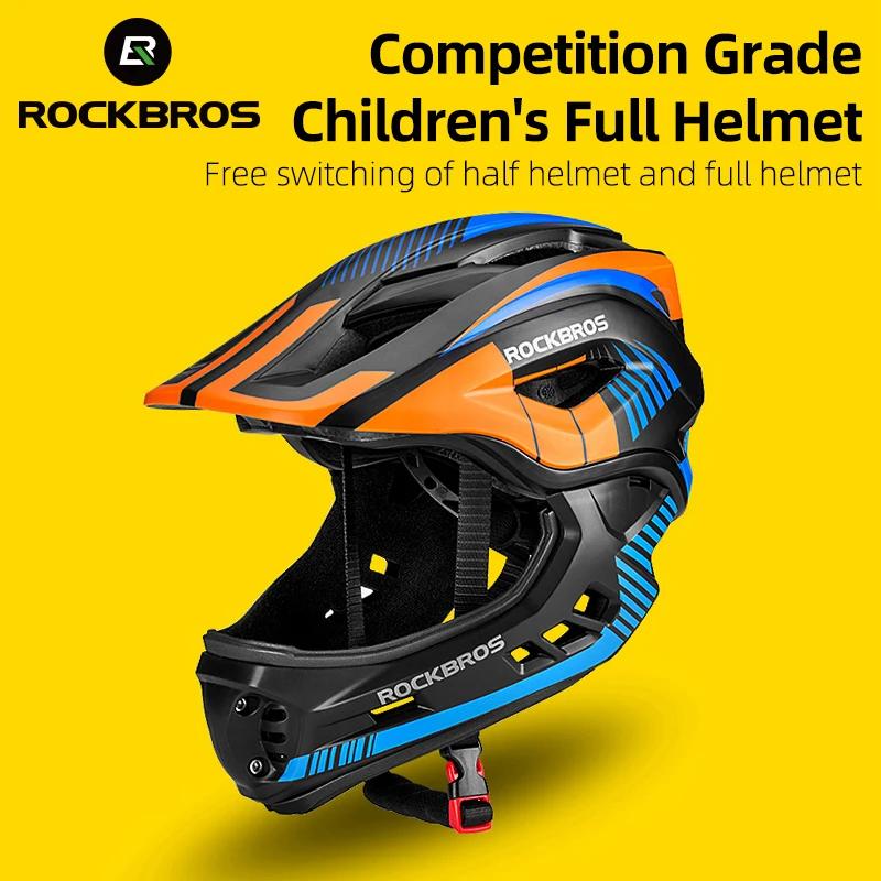 ROCKBROS casque de cyclisme enfant résistant aux chocs casque croisé détachable casque intégral Prot