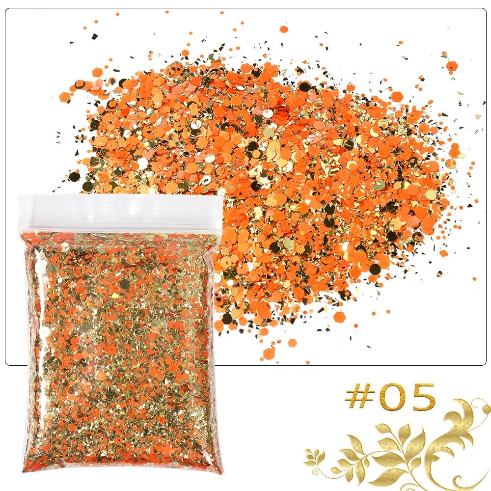 50 g/sac holographique gros paillettes princesse série or cosmétique artisanat paillettes pour résin