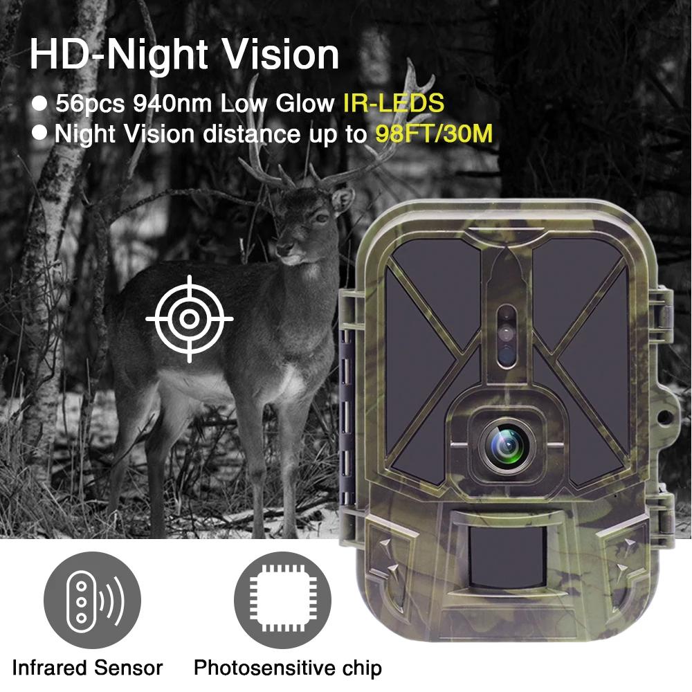 Caméra de chasse 4K avec diffusion en direct, 30MP, WiFi, Bluetooth, sans réseau 4G, avec batterie L