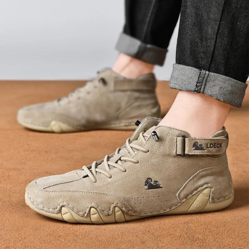 Hommes chaussures décontractées en cuir chaussures de sport de marche antidérapantes chaussures fait