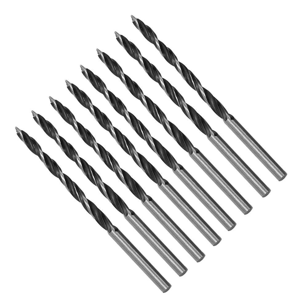 Jeu de 8 forets à bois de 3 mm pour le travail du bois, foret spiralé en acier à haute teneur en car