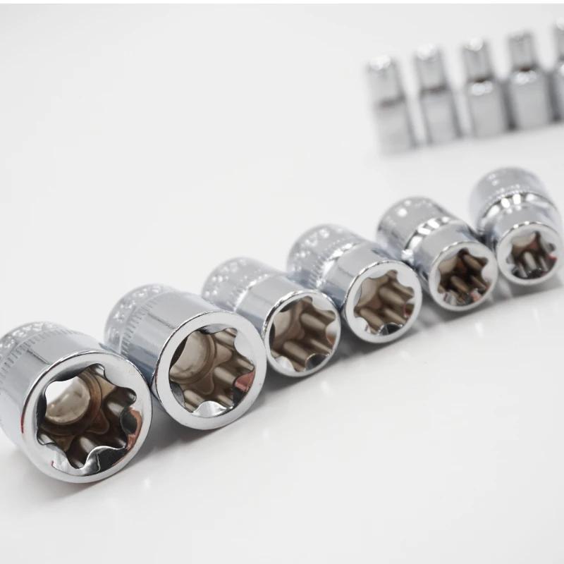 Jeu de douilles étoile 1/4 "3/8", 11 pièces, tête de clé à douilles femelle de Type E E4 E5 E6 E7 E8