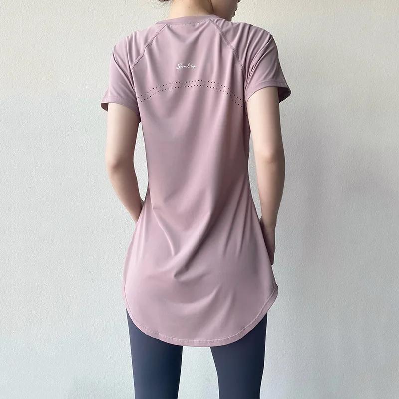 T-shirt sport femmes manches courtes fitness - Yoga séchage rapide respirant slim 2026