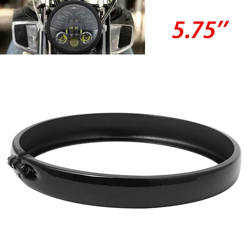 Anneau de décoration de phare de moto noir 5,75'' pour Harley Sportster Iron 883 1200 Dyna Softail S