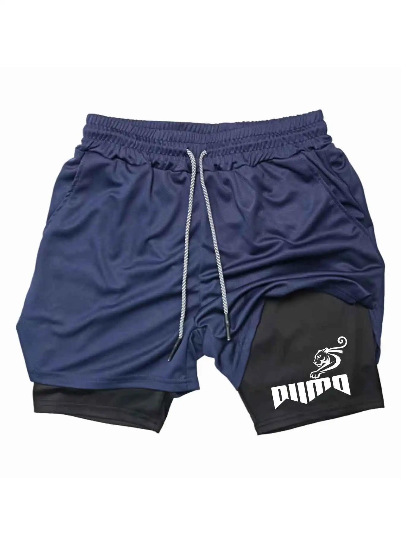 Shorts de sport imprimés pour hommes 2026, double couche, séchage rapide, basketball, fitness