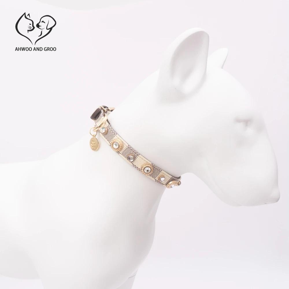 Collier de luxe pour chat, collier pour animaux de compagnie trèfle porte-bonheur, en cuir PU, régla