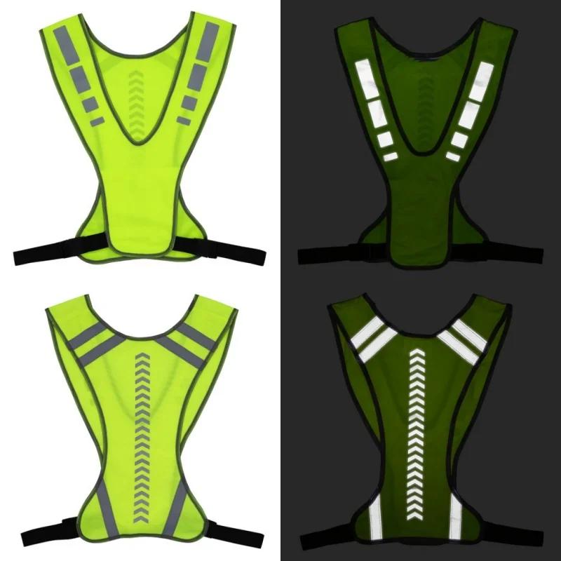 Gilet de sécurité réfléchissant nuit course cyclisme - Équipement sport plein air réglable élastique équitation