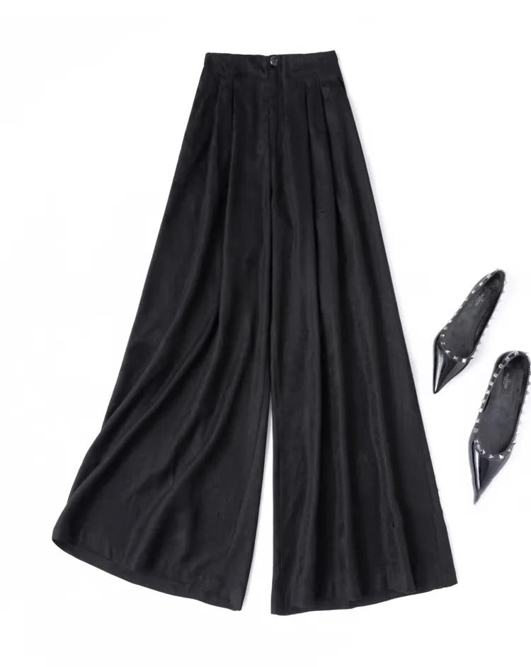 Pantalon en soie véritable 100% Birdtree 28M, pantalon large à taille élastique jacquard pour femme,