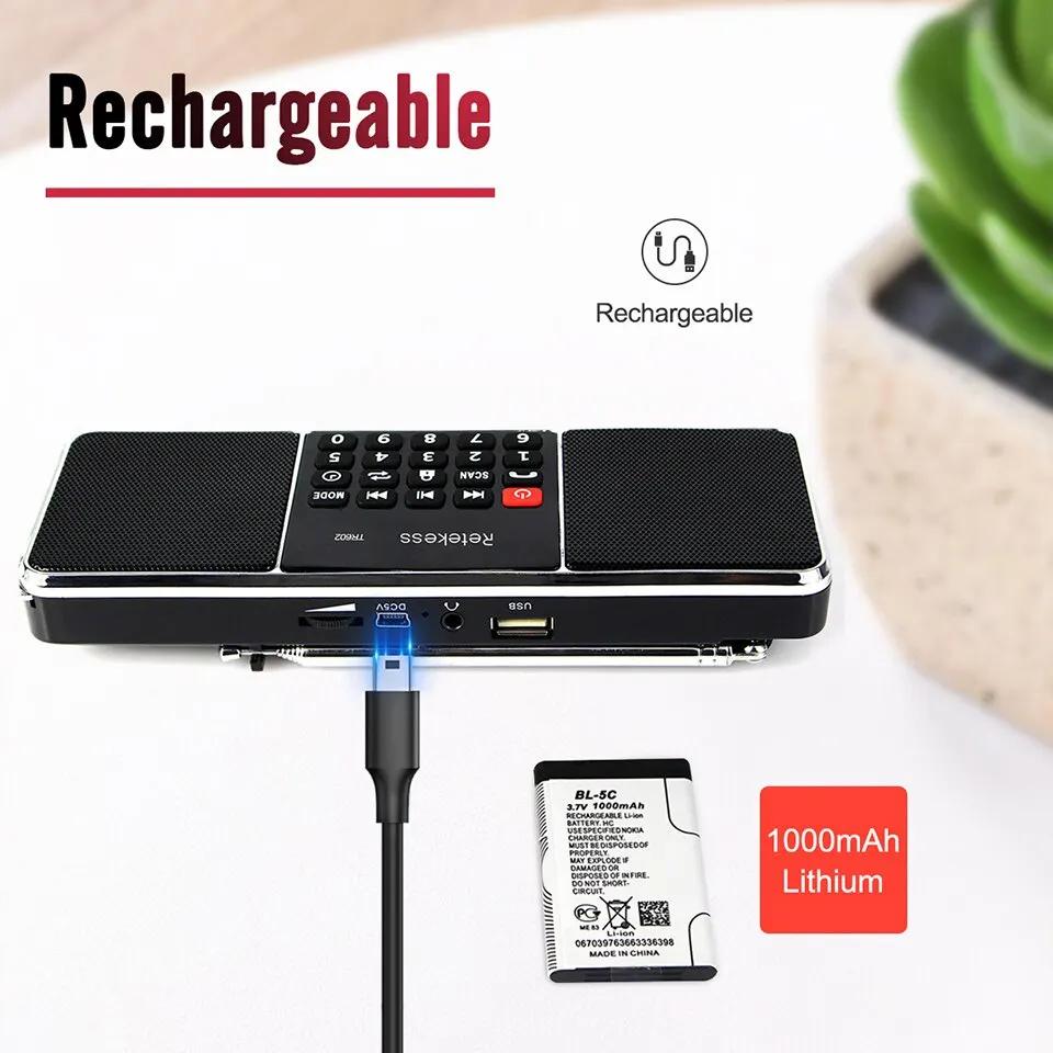 Numérique Portable Radio AM FM Bluetooth Haut-Parleur Stéréo Lecteur MP3 TF Carte SD Lecteur USB Mai
