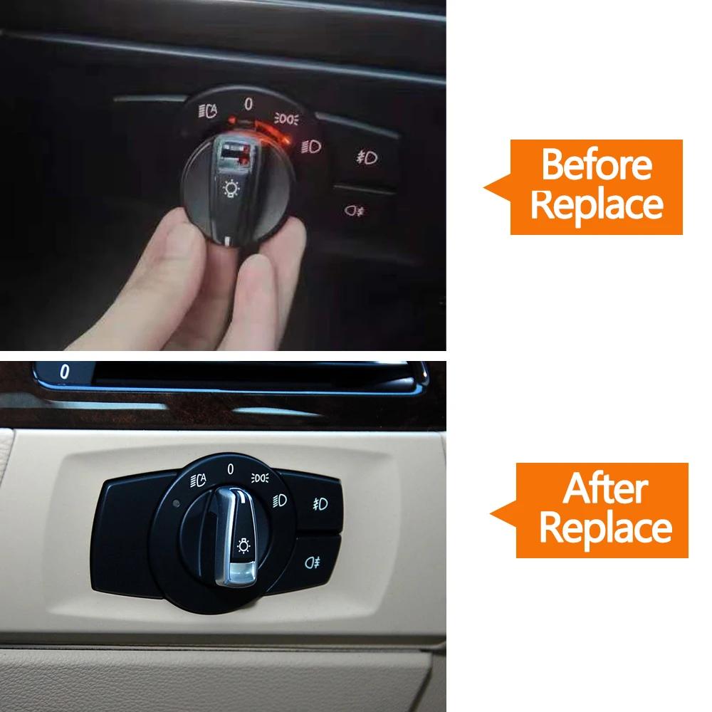 Couvercle de bouton de Rotation de commutateur de phare avant de voiture, pour BMW E87 E88 E82 E90 E