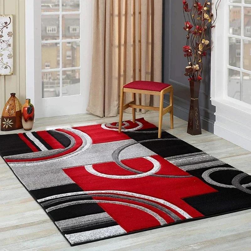 Tapis géométrique nordique pour salon décor de luxe moderne Table de canapé Tapis de grande surface