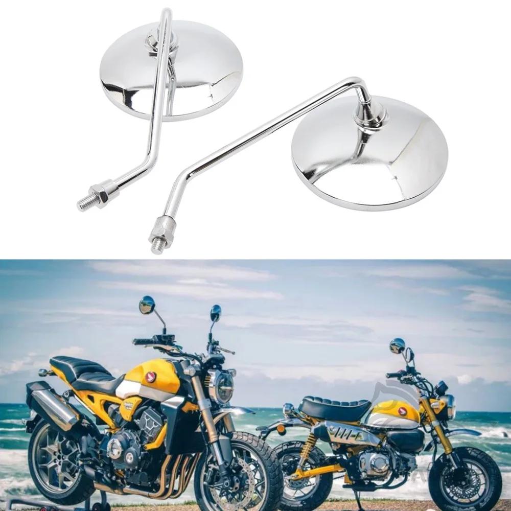 Rétroviseurs universels pour moto, rétroviseur latéral rond chromé pour scooter, accessoires ronds,