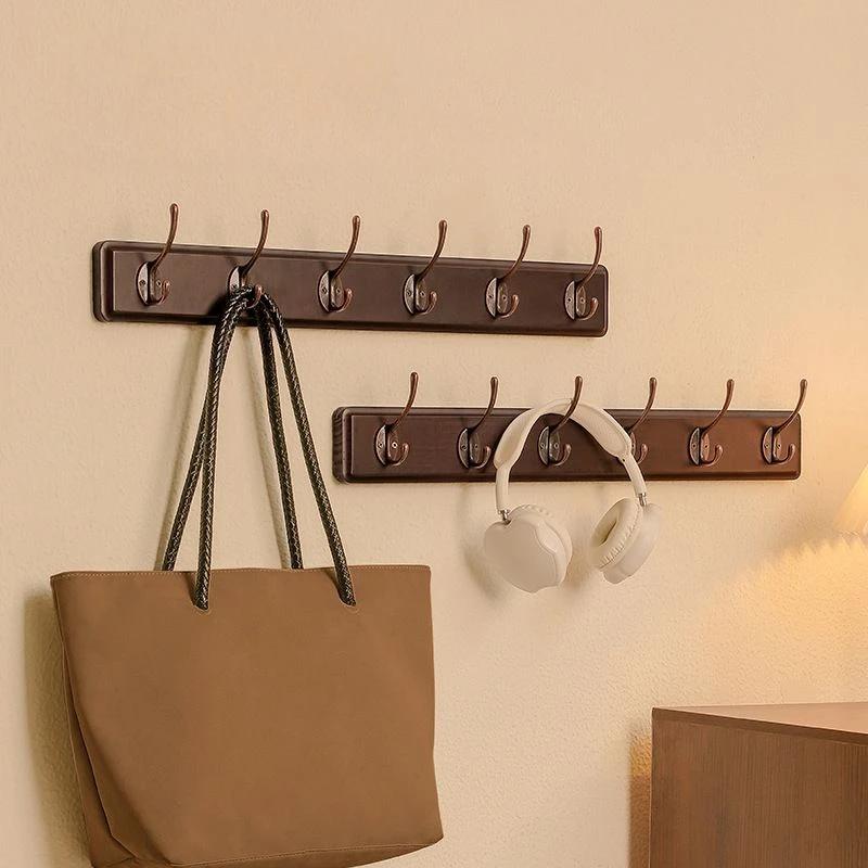 Cintres en noyer noir, crochets en bois pour vêtements, chambre à coucher, vestiaire, meubles de ran