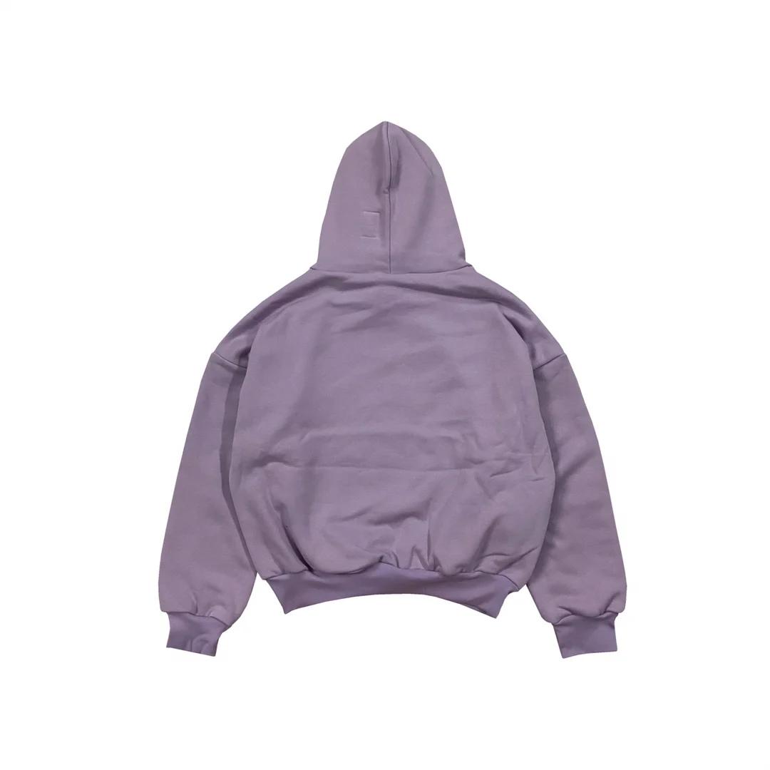 Violet KANYE YZY Double couche solide à capuche hommes femmes haute qualité tissu lourd pull à capuc
