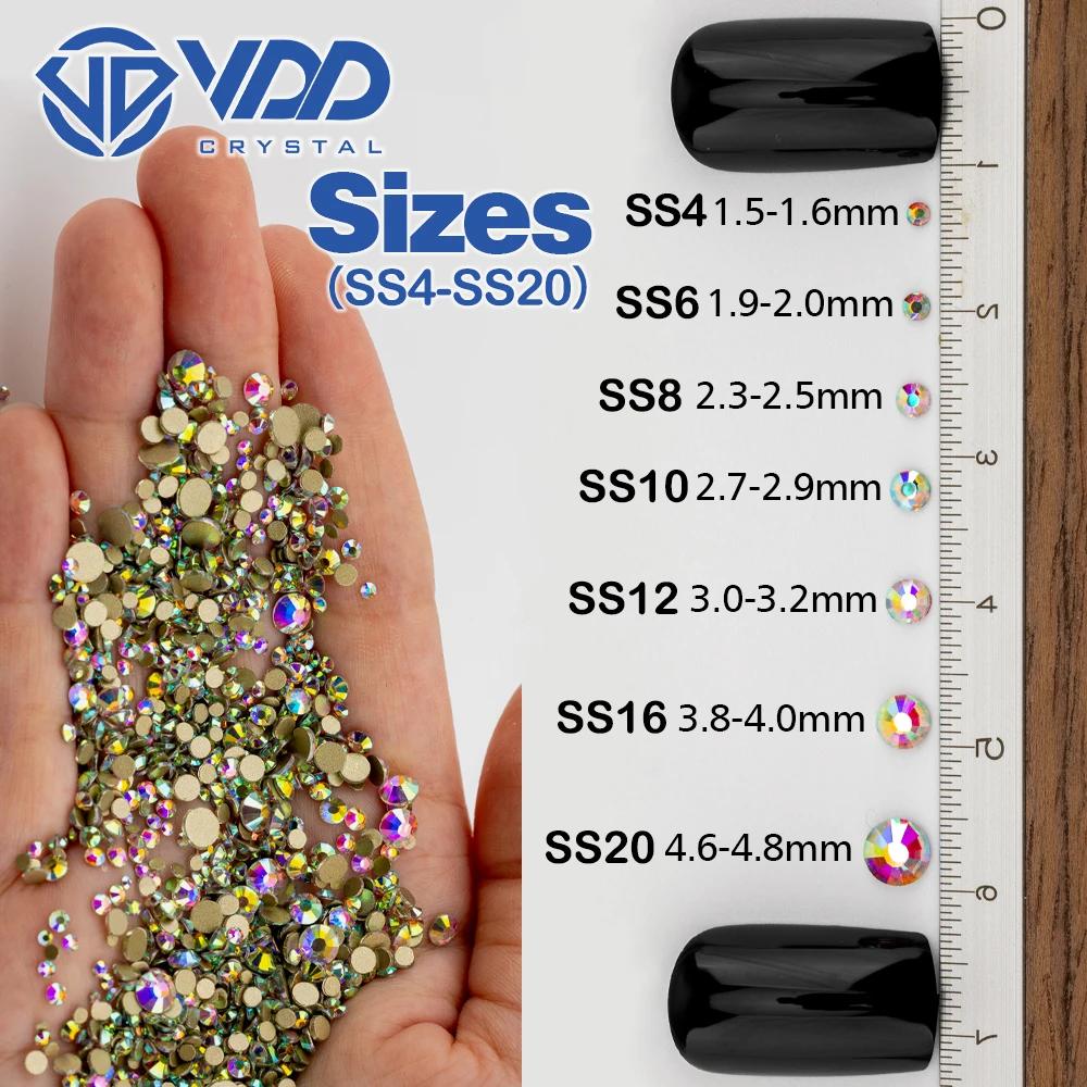 VDD mélange taille SS4-SS20 1440 pièces verre cristal Strass Flatback haute qualité Strass pierres p