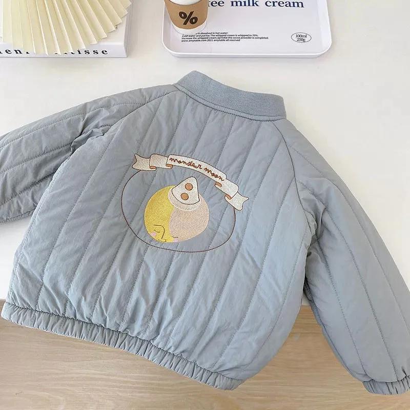 Vestes de printemps et d'automne pour bébés garçons et filles, manteaux en coton polaire brodé à man