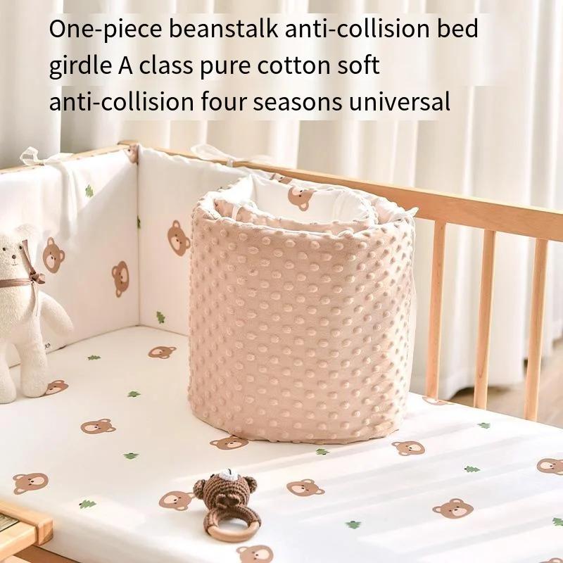 Pare-chocs de berceau en coton 2M pour enveloppe de protection, attelle de lit de couleur unie pour