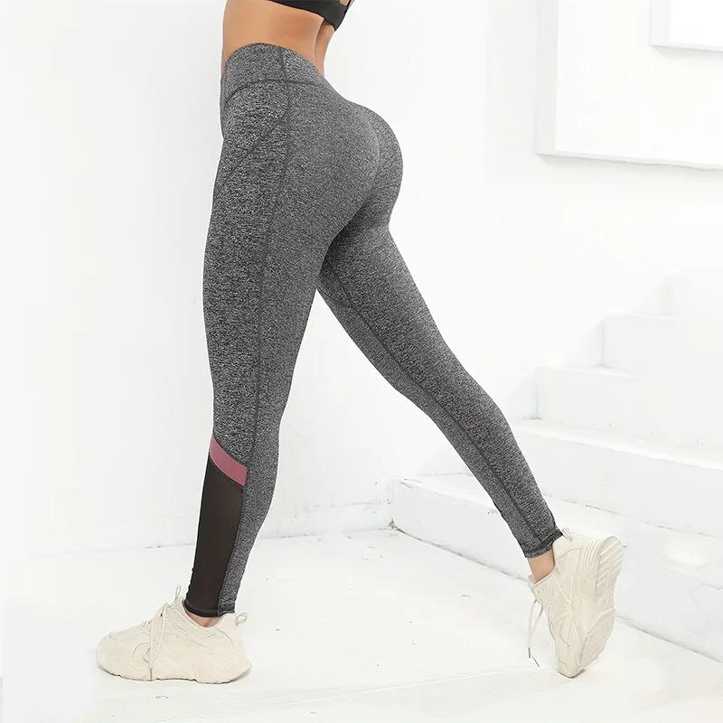 Leggings de pantalons de yoga taille haute colorés pour femmes Leggings d'entraînement de contrôle d
