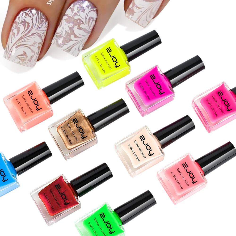 Vernis à ongles coloré noir et blanc, 10ml, laque pour impression d'ongles, plaque d'estampage, 30 c
