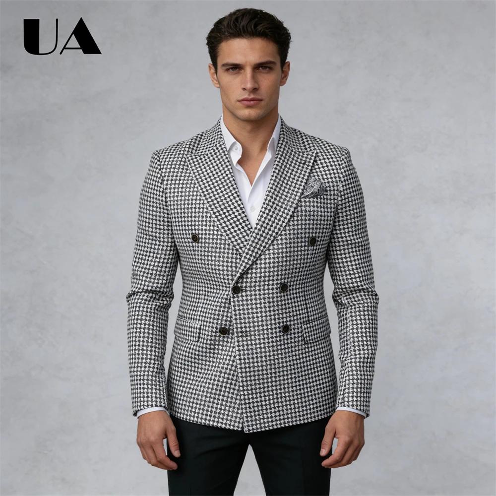 Veste de costume à carreaux Double boutonnage XXS-7XL, grande taille pour hommes, Blazer sur mesure,