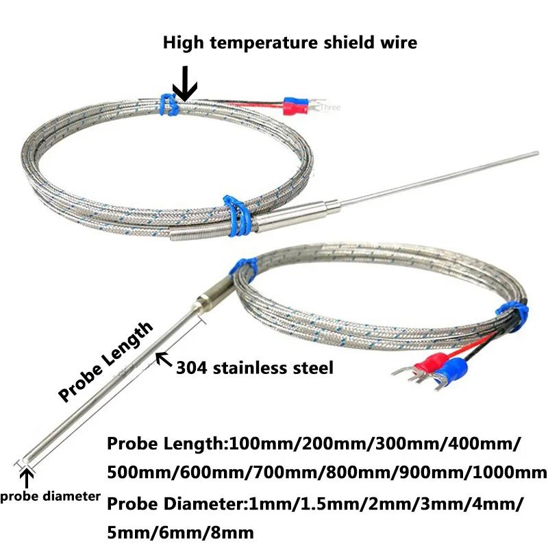 Thermocouple blindé de type K, capteur de température WRNK-191, 1mm 1.5mm 2mm 3mm 4mm 5mm 6mm 8mm, s
