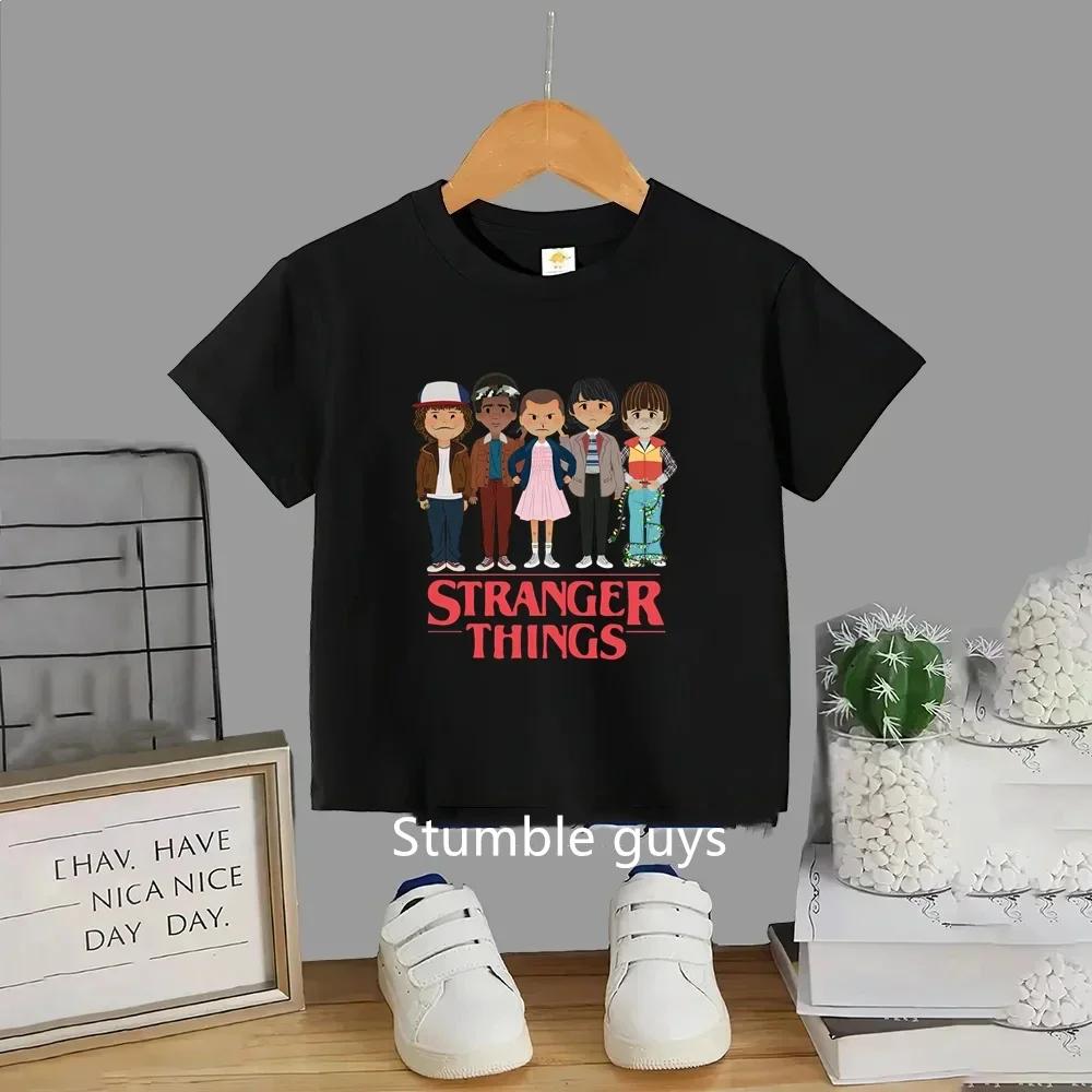T-shirt d'été 2026 pour enfants, vêtements de voyage, Stranger Things, vêtements pour garçons, t-shi