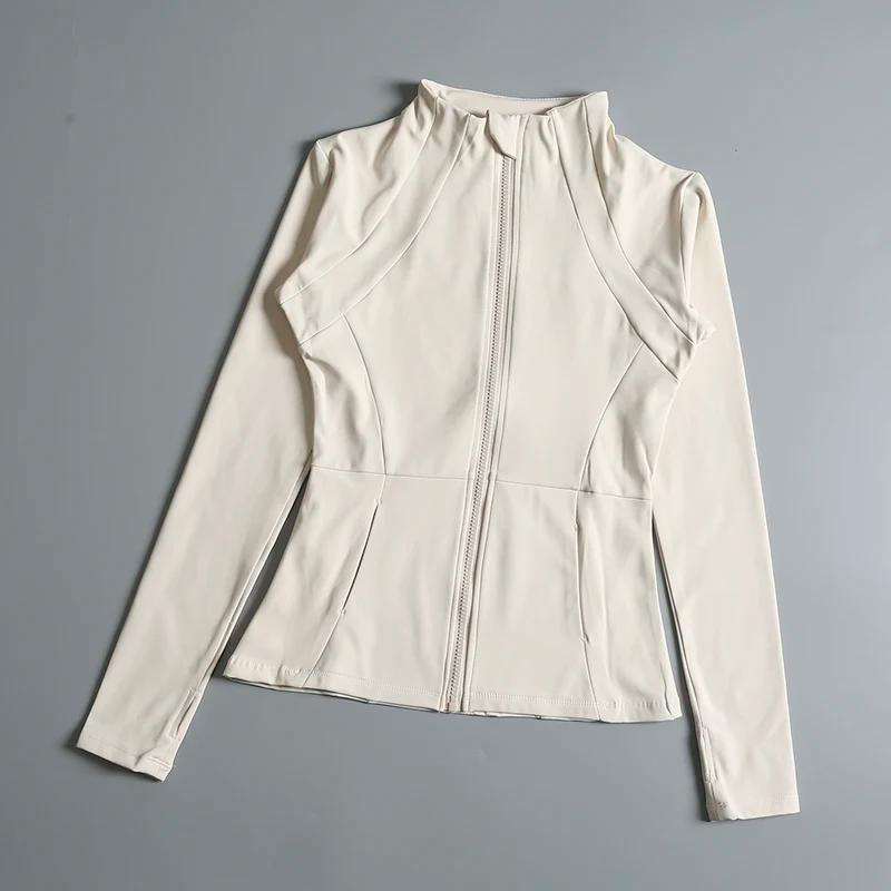 Manteau de yoga femme manches longues élastique lâche pour exercice fitness et soutien quotidien
