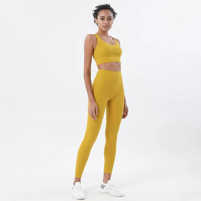 SOISOU-Vêtements de yoga en nylon pour femmes, leggings de fitness, soutien-gorge de sport, ensemble