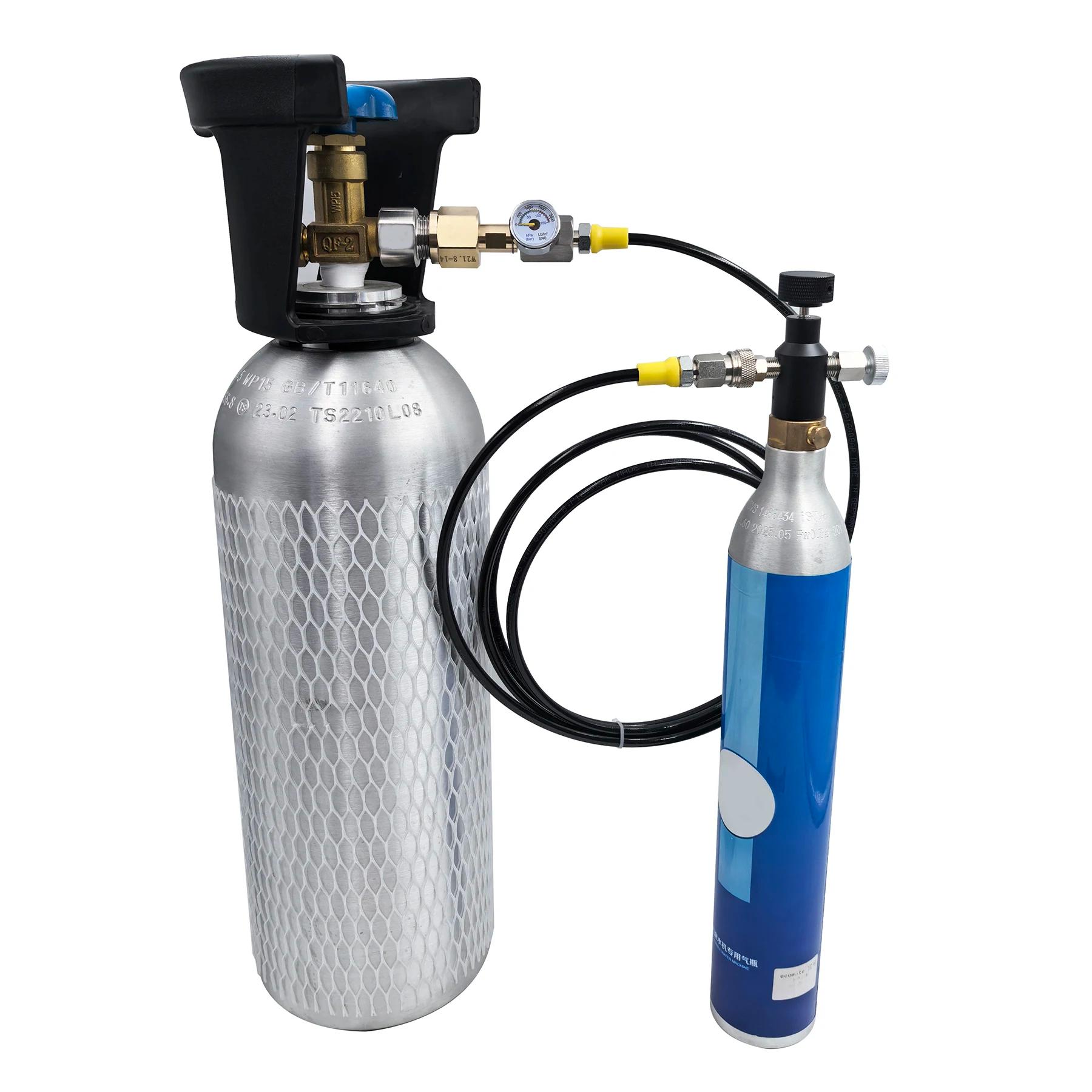 Adaptateur de Station de recharge de CO2, cylindre bleu d'eau gazeuse, avec adaptateur marche/arrêt