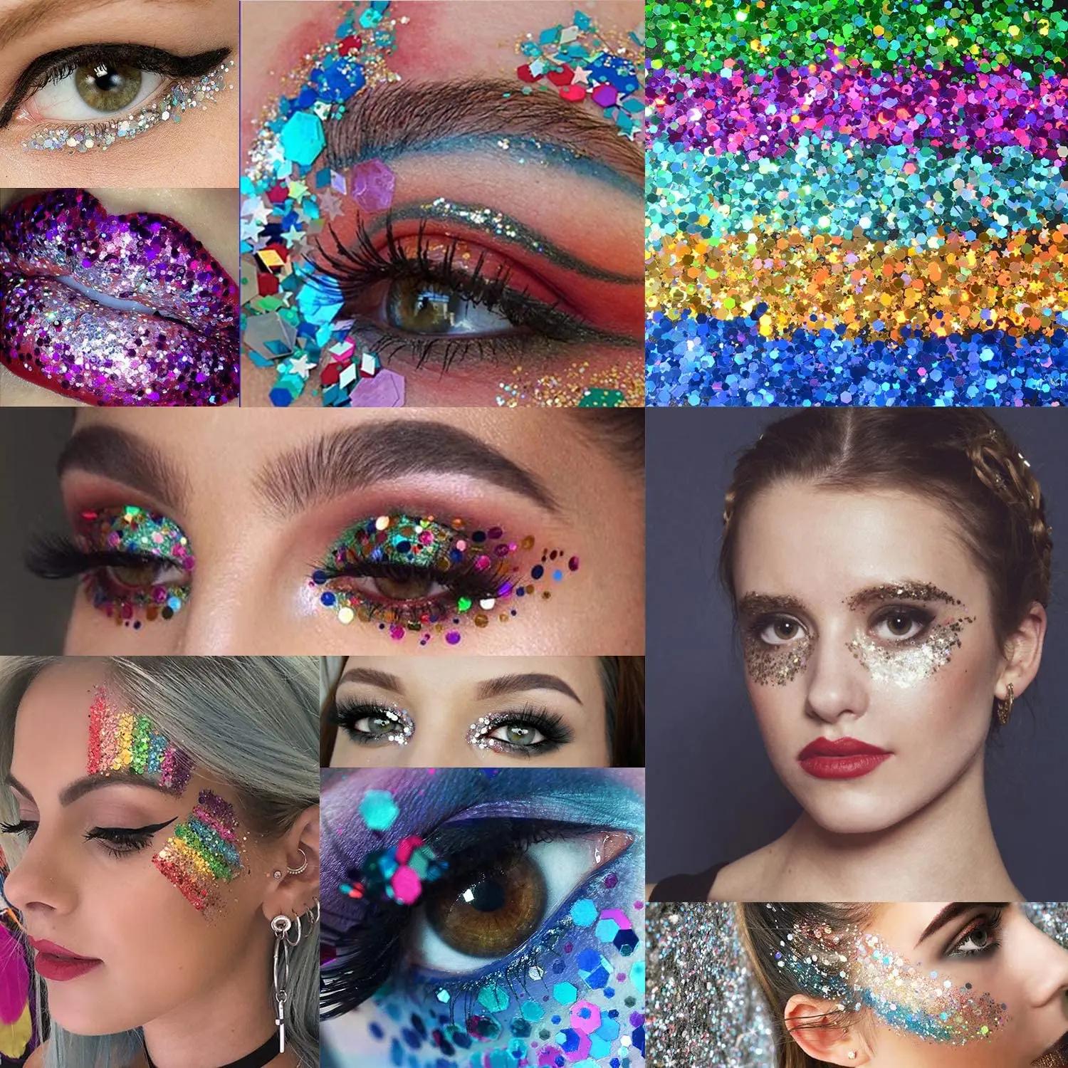 Paillettes laser holographiques pour ongles, 24 couleurs au total