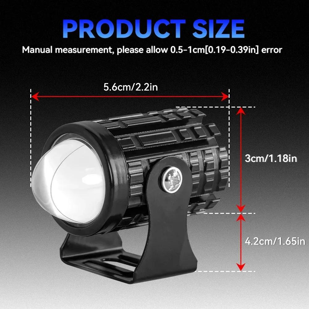 Phare LED universel pour motos, lentille de projecteur, double couleur, pour ATV, Scooter, lampe de