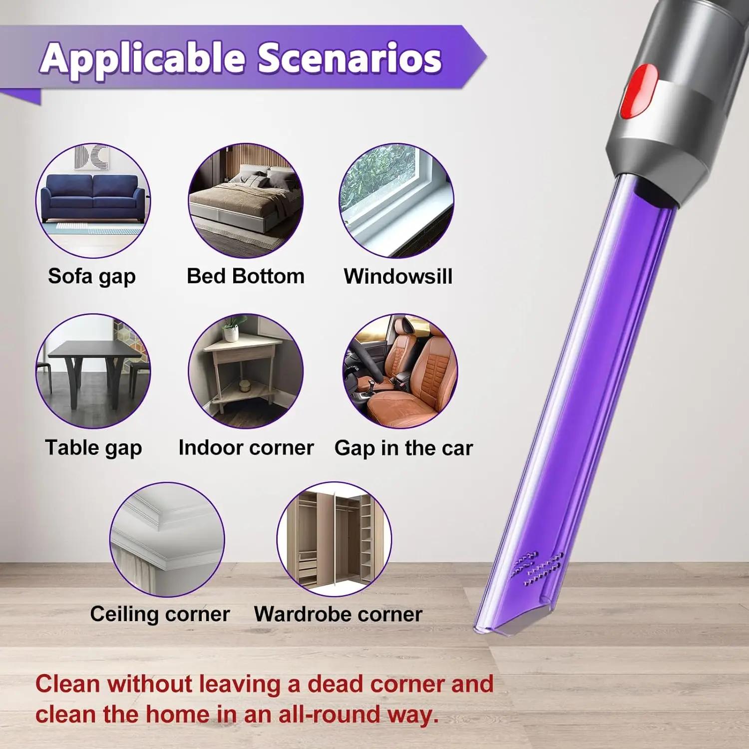 Tête de fente d'aspiration pour aspirateur Dyson V7 V8 V10 V11, tuyau lumineux LED, pièces de rechan