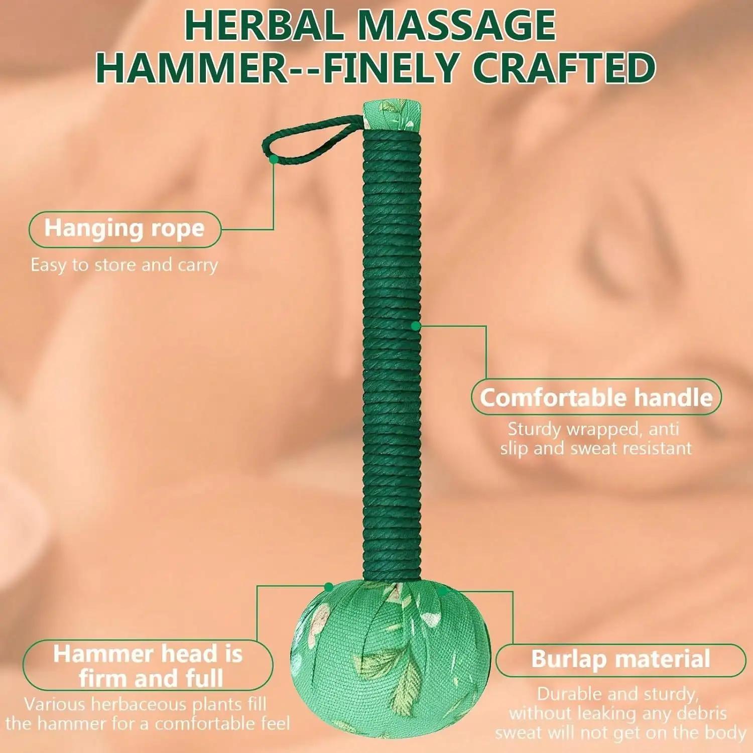 Marteau de massage en bois d'absinthe à long manche pour le drainage lymphatique – Soulagement manue