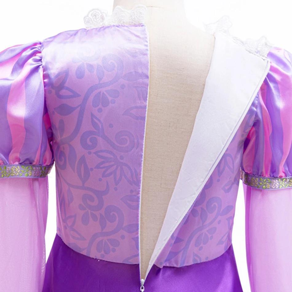 Robe de princesse Rapunzel pour enfants, déguisement d'Halloween, costumes à manches longues, tenues