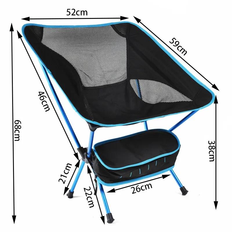 Chaise de Camping pliante légère, chaise d'extérieur Portable en alliage d'aluminium avec dossier pa