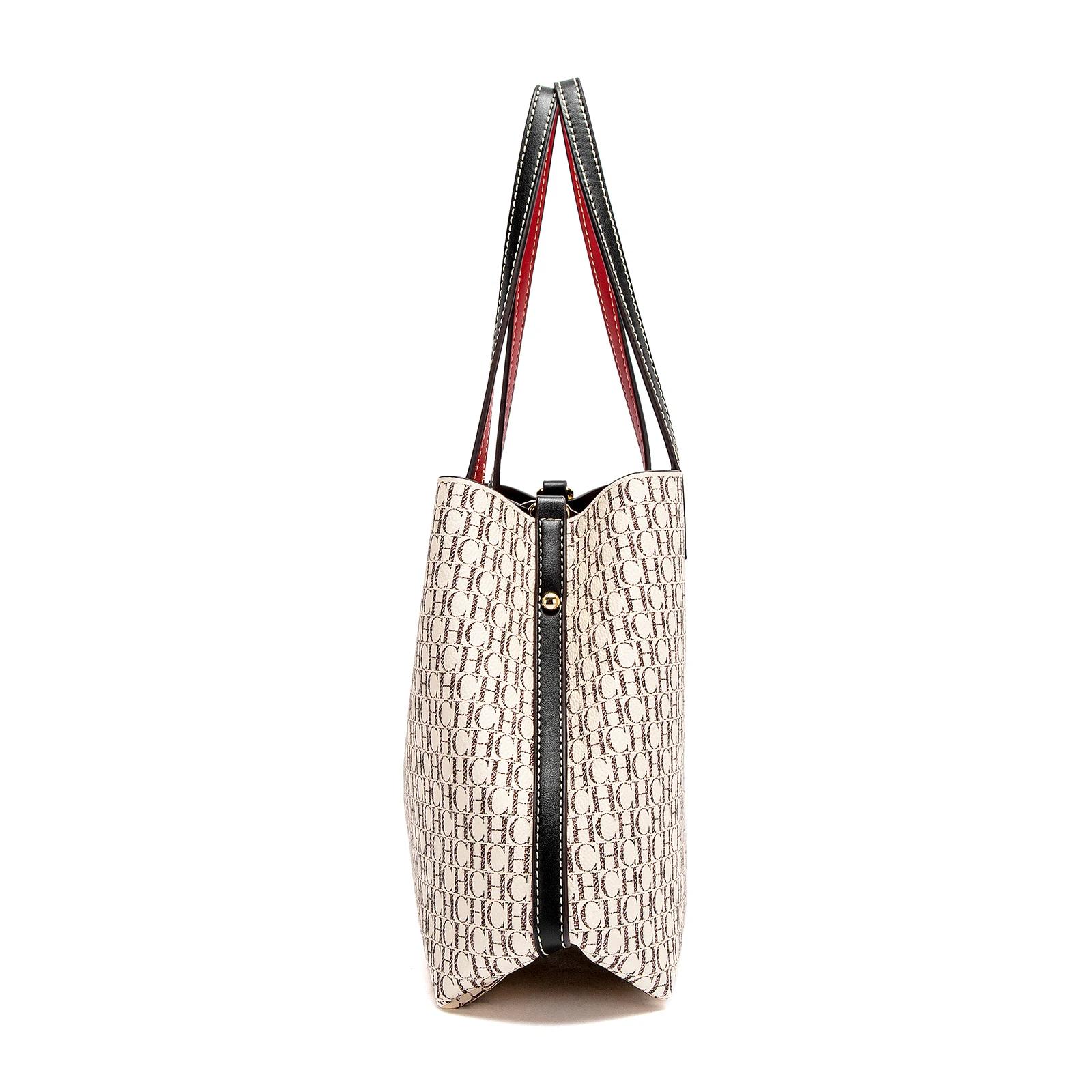CHCH Sac fourre-tout Printemps Grande capacité Sac à main Simple Beige 27x12x22cm