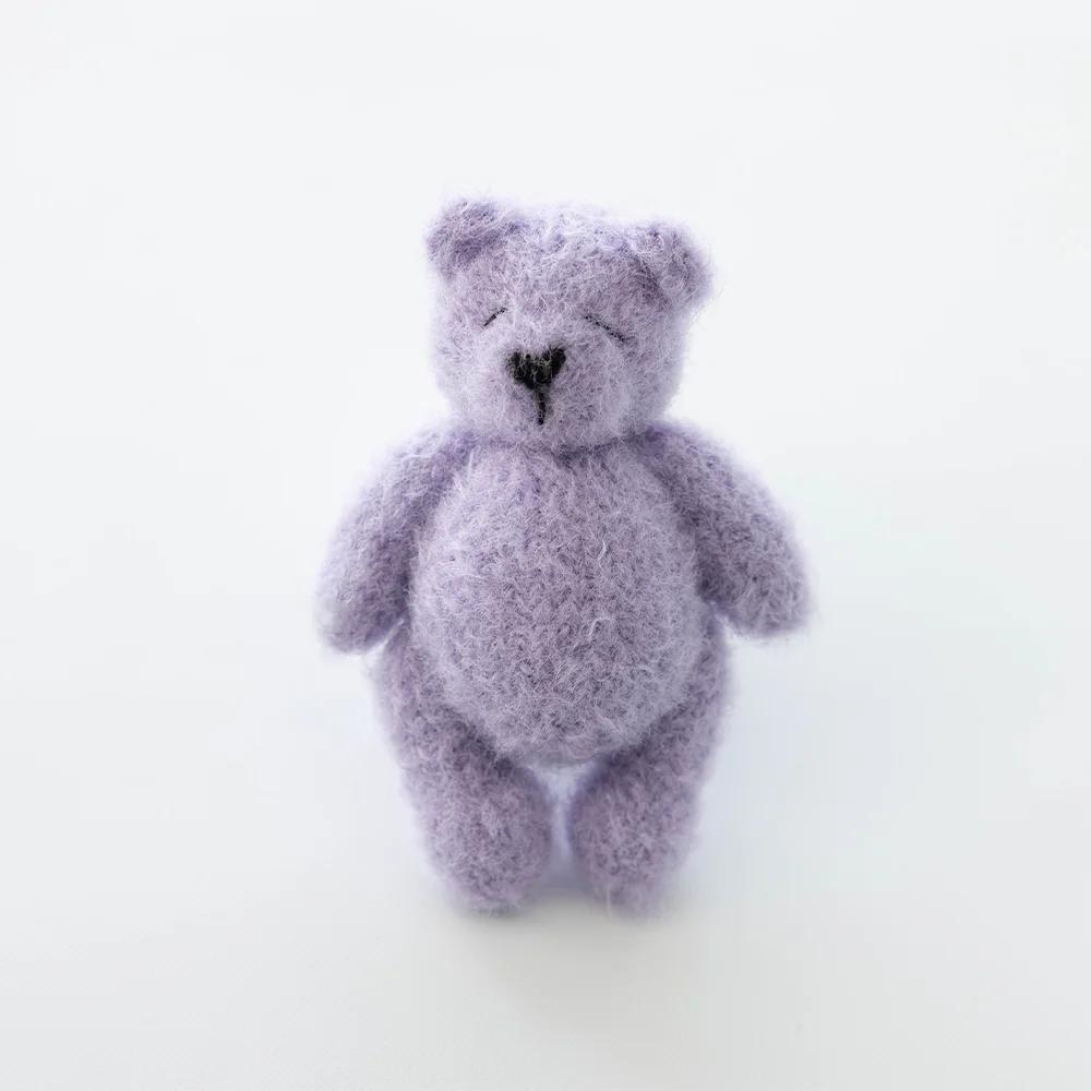 Bonbons ours en peluche tricotés à la main, jouet de photographie Mohair, mignon Crochet, Image anim
