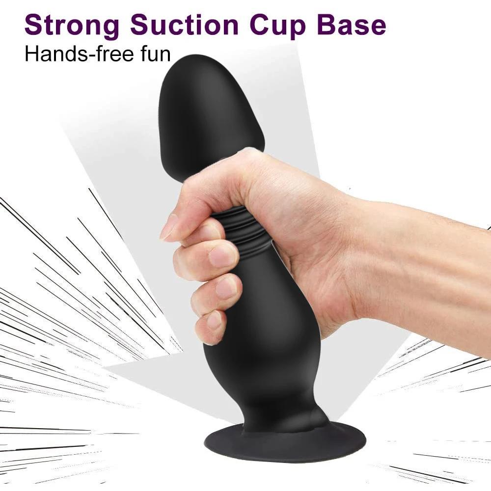 Vibromasseur avec ventouse, masseur anal de poussée, télécommande sans fil pour un plaisir étendu et