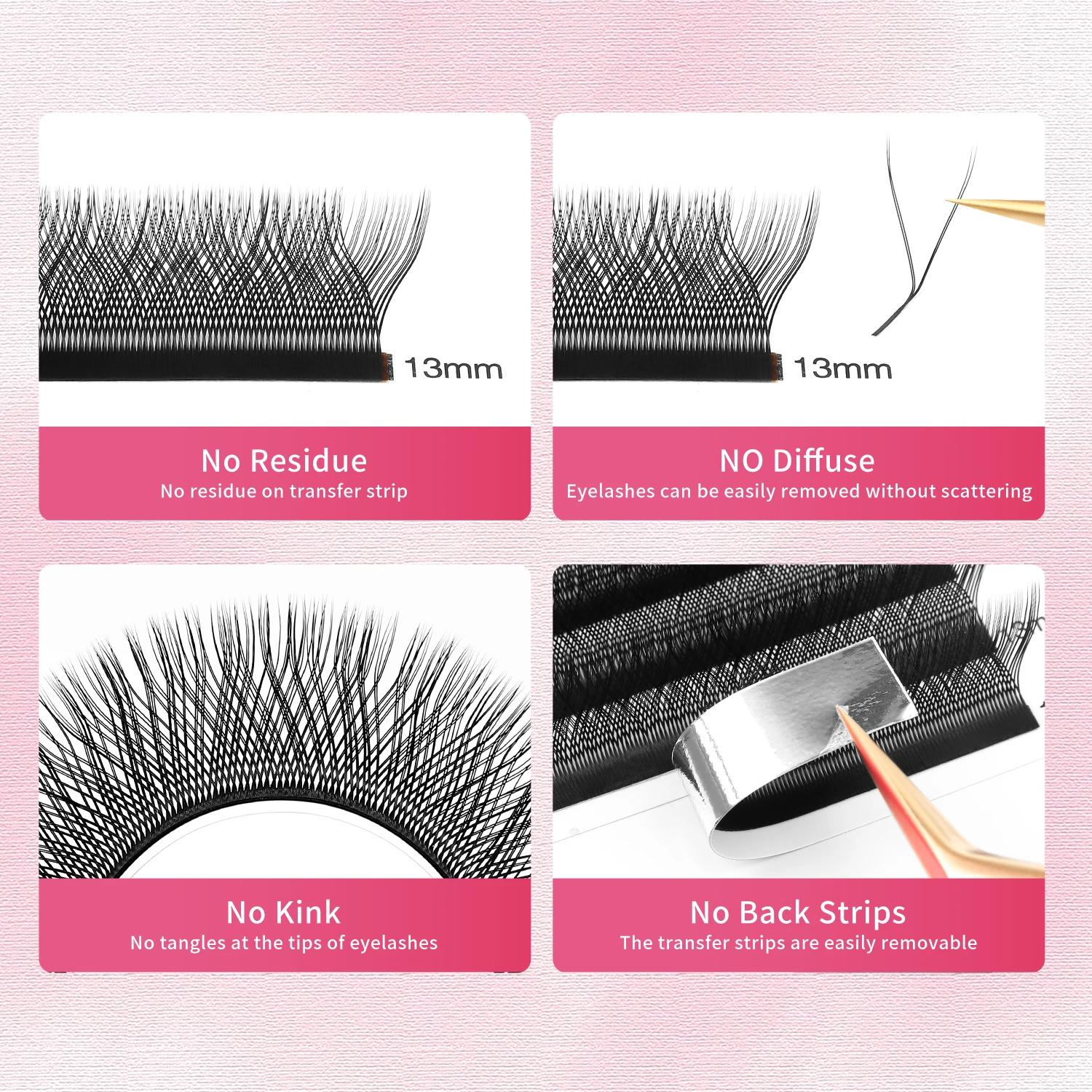 XIUSUZAKI YY 3D 4D 5D W forme Extensions de cils doux naturel L/LU/M Curl W Extensions de cils préfa