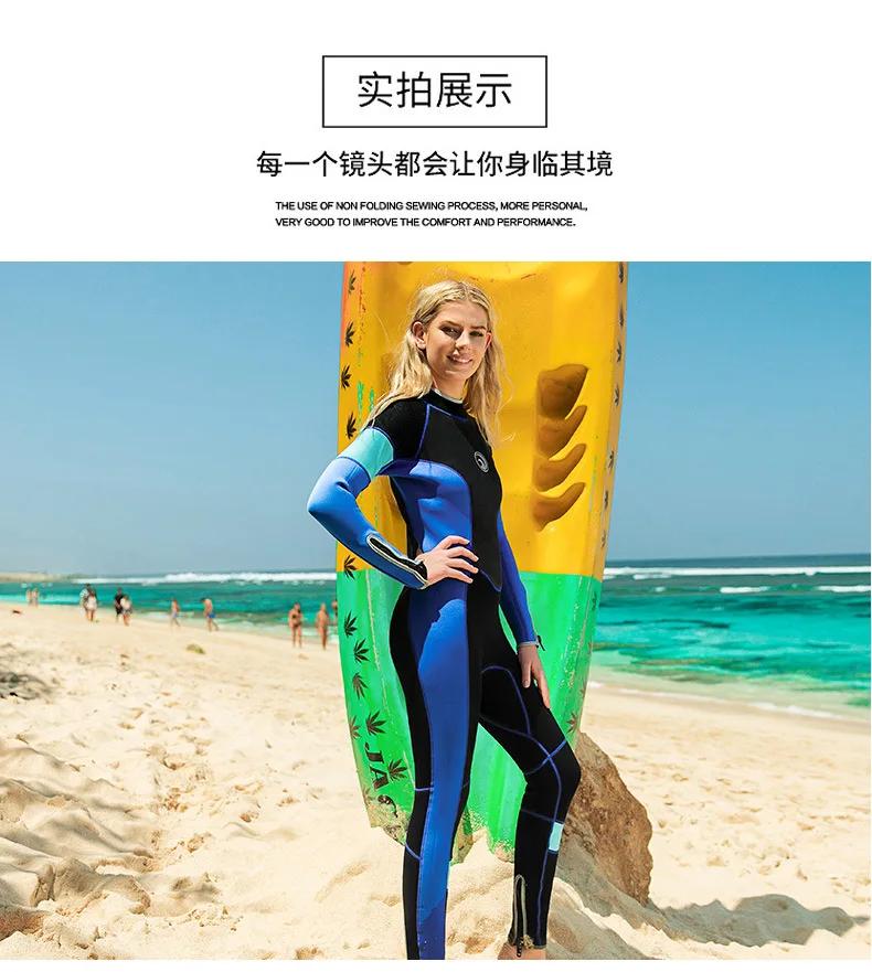 Combinaison en néoprène pour hommes et femmes, combinaison une pièce, sports nautiques, plongée sous